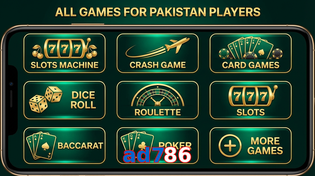 Main screen of Ad786 games page for PK players